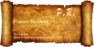 Pupos Roland névjegykártya
